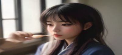 电影《榴莲飘飘》剧照，一名内地女性站在香港旧式唐楼门口，神情复杂，背景是昏黄的走廊灯光